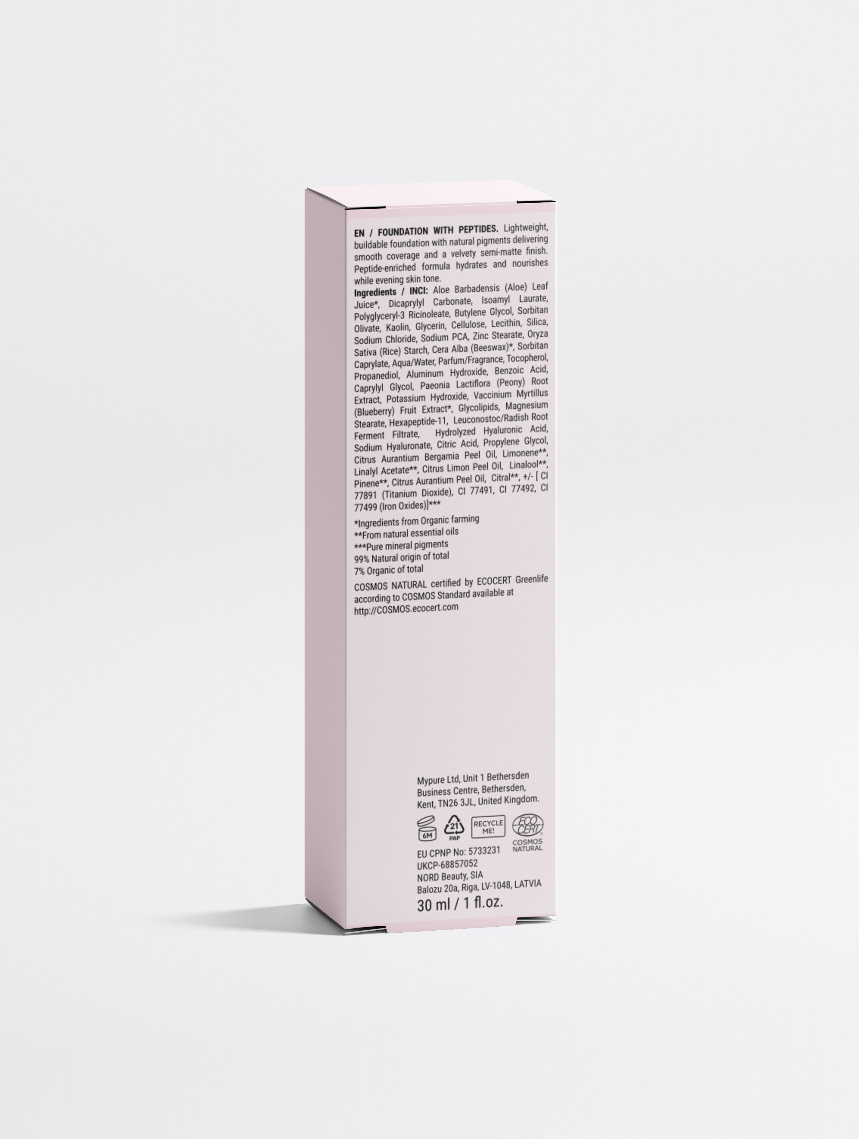 Foundation with Peptides, 10 Light Warm